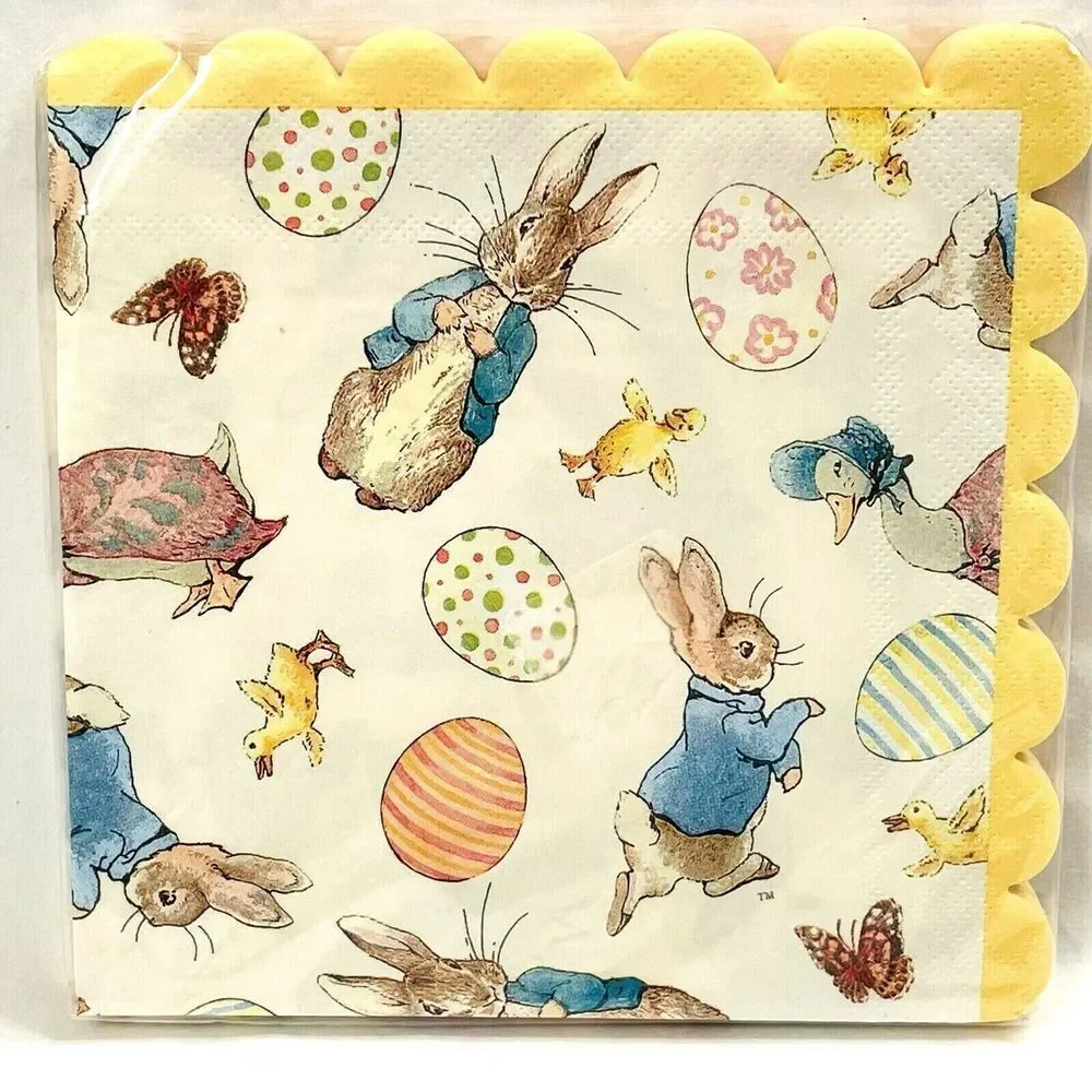 Beatrix Potter Peter Rabbit Baby Shower Easter 32 Pk Paper Napkins